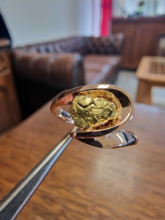 ‼️РУСКО ЗЛАТО ‼️ Златен Пръстен с Късче Самародно Злато