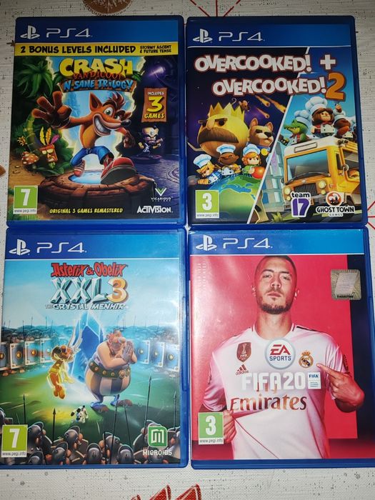 Fifa20, Overcooked, Crash Bandicoot, Asterix&Obelix ps4