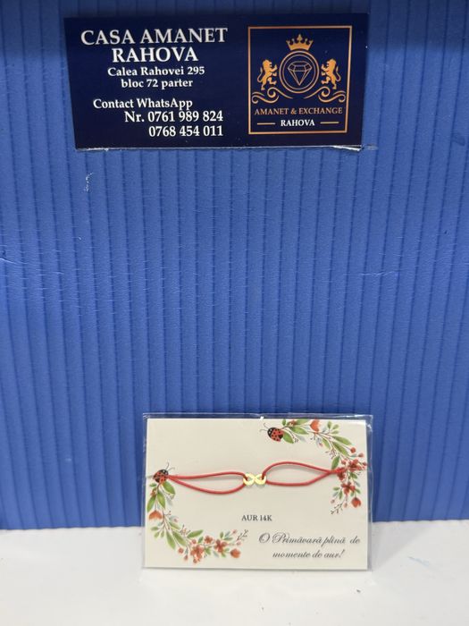 Martisoare din AUR 14 ka cu Snur ReglabilAmanetRahova295