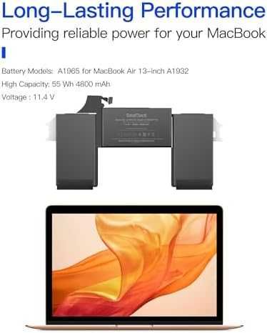 Нова лаптоп Батерия A1965 за MacBook Air A1932, 2018, 2019 13" 4800mAh