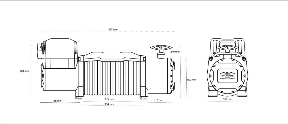 troliu model nou DRAGON WINCH HD 13000lbs(5897 kg) la 12V sau 24V