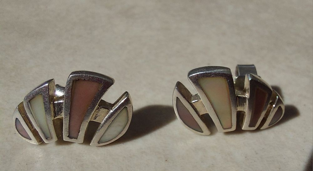 Сребърни обеци със седеф