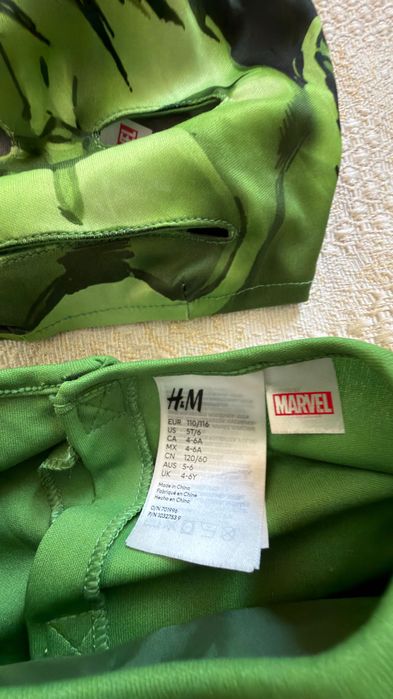 Costum copii Halloween Marvel Hulk - 116cm