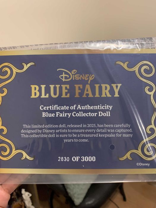 Колекционерска кукла на Дисни -  Синята Фея от Пинокио
