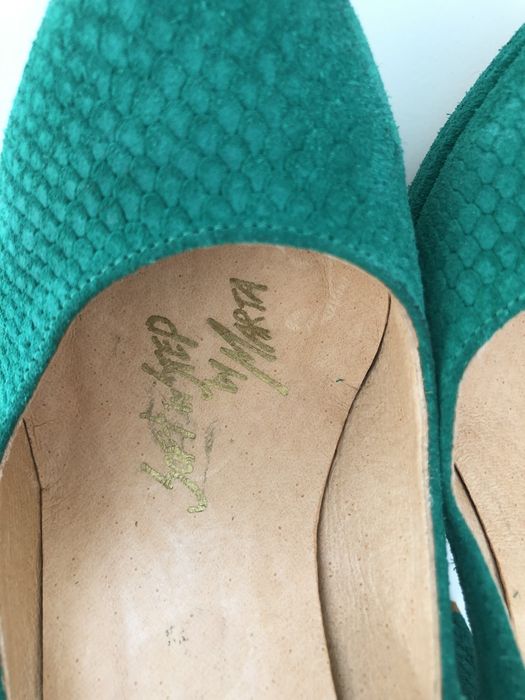 Pantofi verzi cu toc inalt