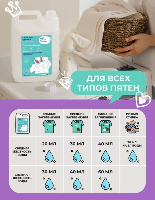 Мой Рэббит 5л гель для универсальной стирки