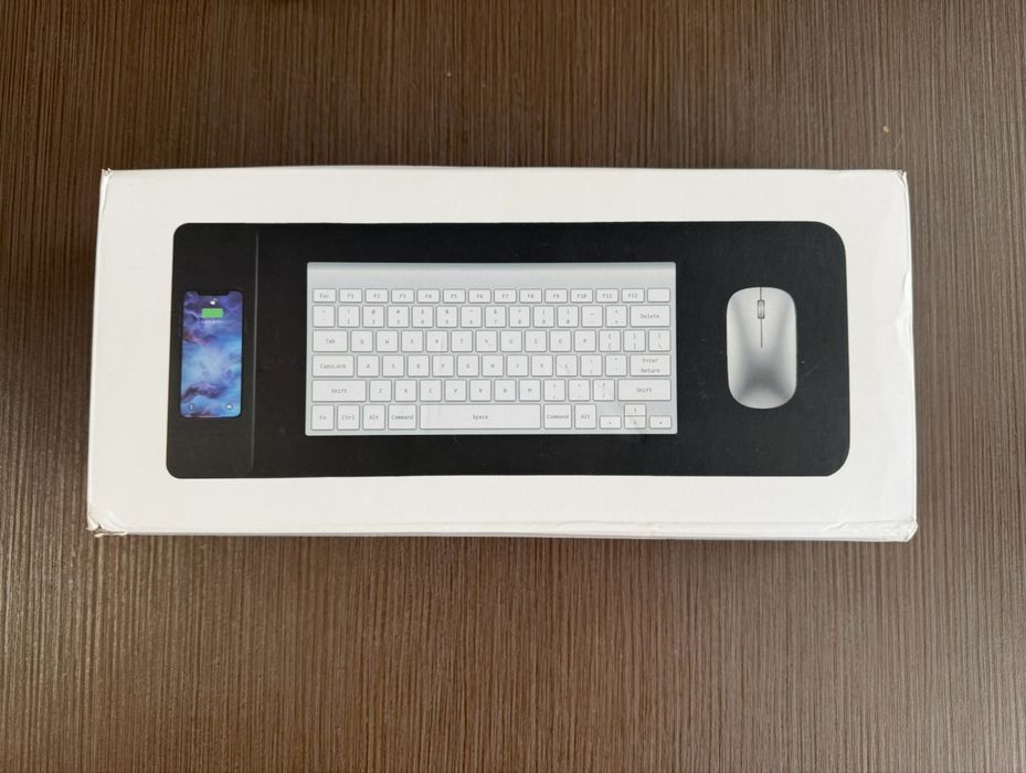 Mousepad gaming cu iluminare RGB și încărcare wireless, negru