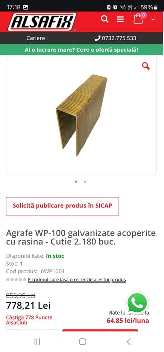 Capse agrafe WP galvanizate