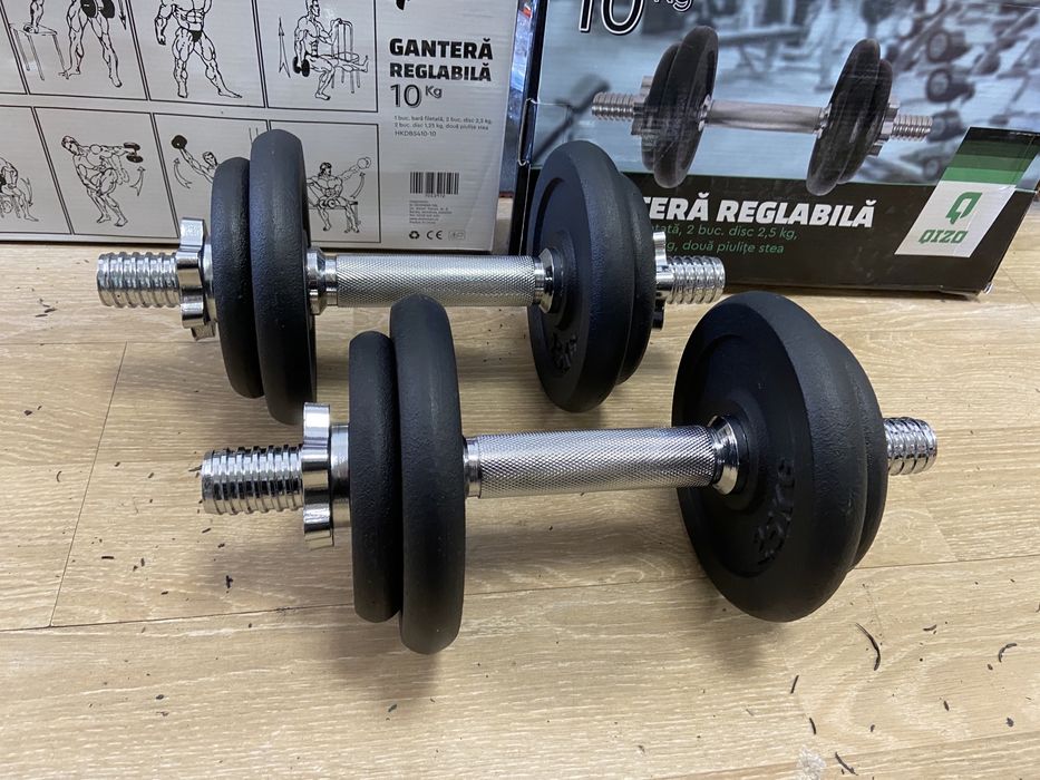 Gantere reglabile profesionale fier noi set 20 kg 10 kg+10 kg=20 kg