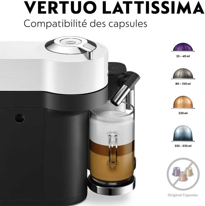 Кафемашина с капсули Delonghi Nespresso Vertuo Lattissima ENV300.W