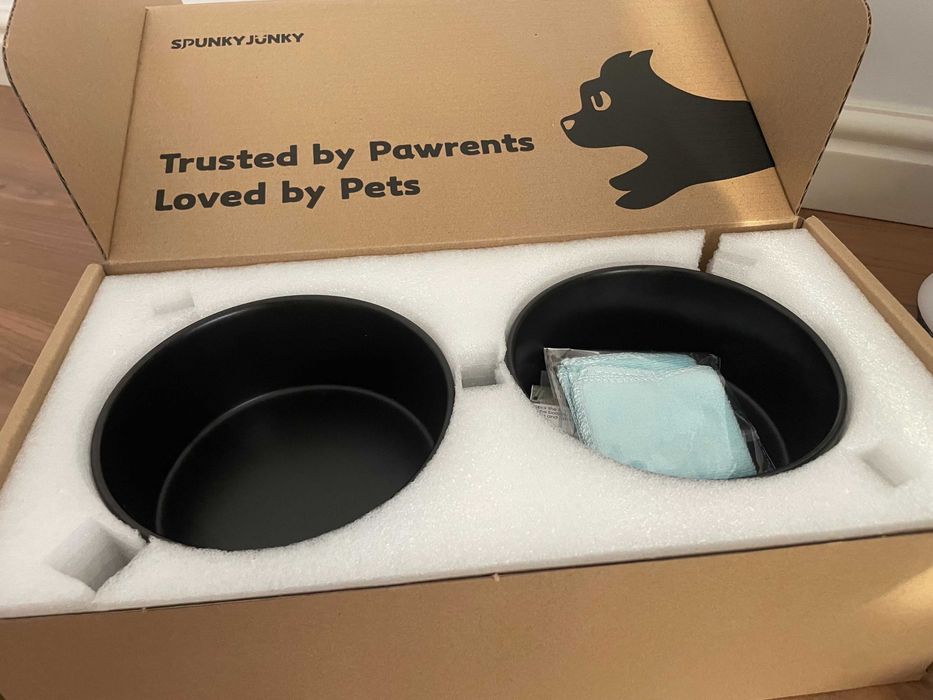 Boluri ceramica hranit animale cu suport lemn