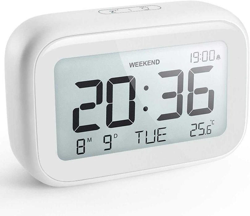Ceas digital cu termometru design modern display LCD