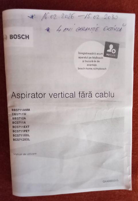 Aspirator vertical fără fir BOSCH-BCS711EXT 7,40 UNILIMITED