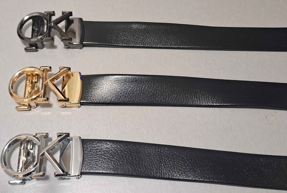 Curea Calvin Klein / Premium (Piele +Auriu/Argintiu/Negru Metalic)