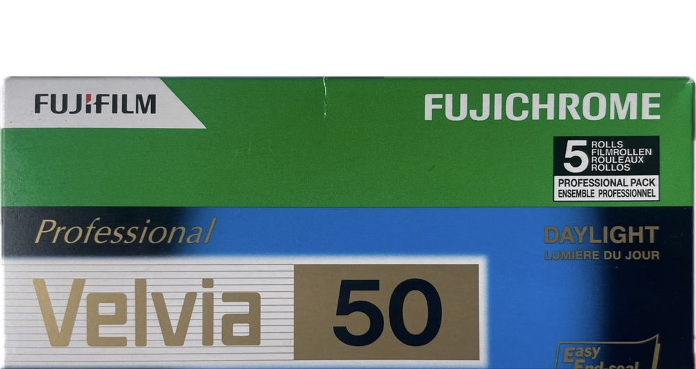Diapozitiv film lat 120 Fujichrome Velvia 50 slide film, 5 pack