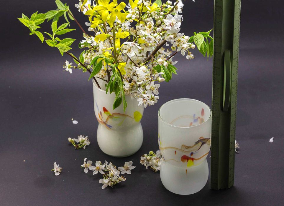 2 Вазочки под цветы, МОЛОЧНОЕ СТЕКЛО