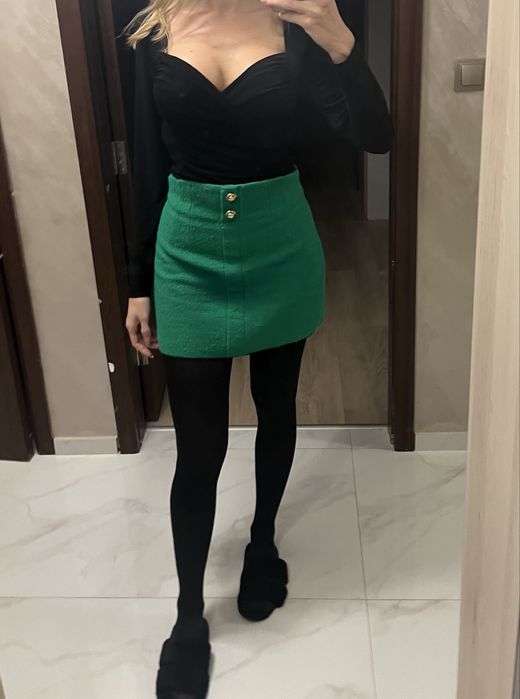 Къса зелена пола Zara