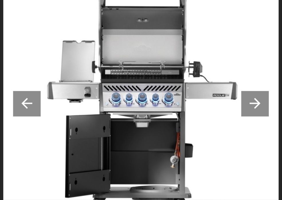 Gratar fonta pe gaz Napoleon  cu rotisor si sigilare vita