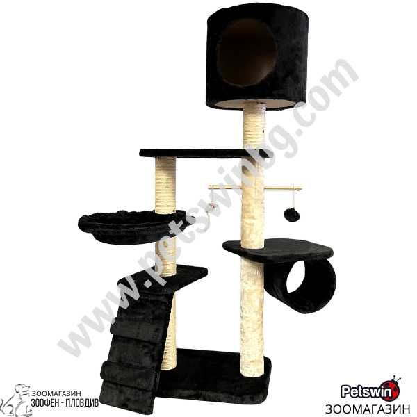 Катерушка/Драскало за Коте - 40/30/117см- с Къщичка, Стълбичка, Стойки