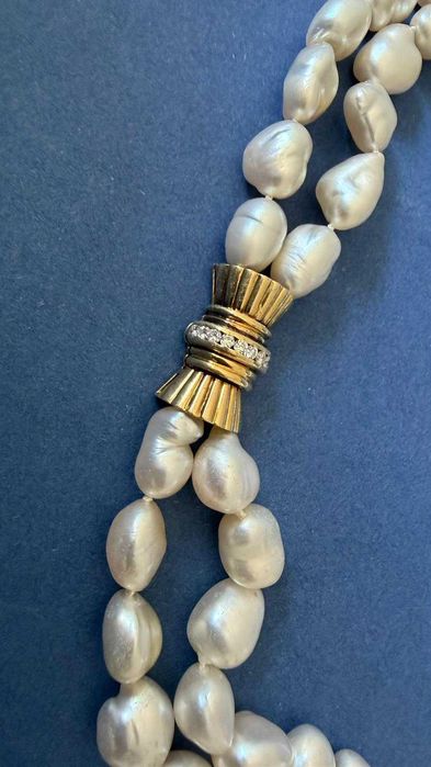 Colier din perle baroce South Sea, cu diamante