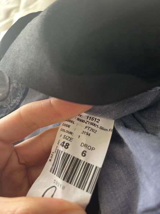 Мъжки черен стилен костюм Carducci 48 размер Slim Fit