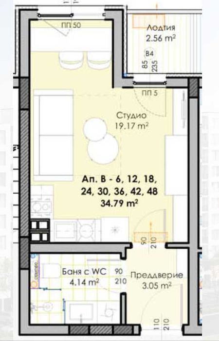 Продава се Едностаен апартамент в Пловдив, Гагарин - 42 кв.м за 979 €/кв.м - Снимка #3