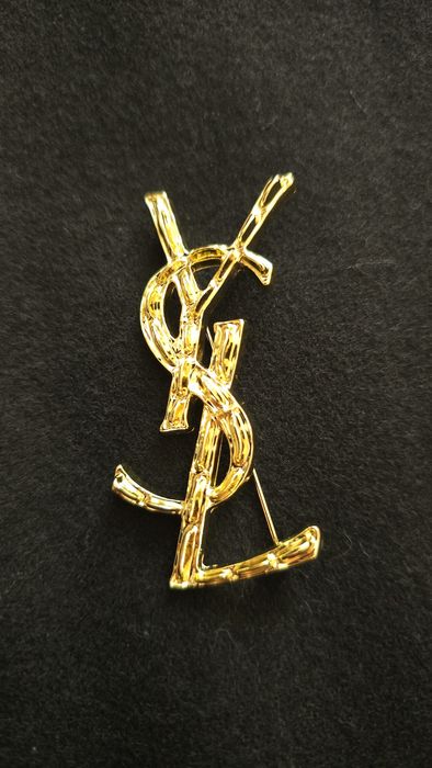 Brosă aurie, 7cm, Yves Saint Laurent
