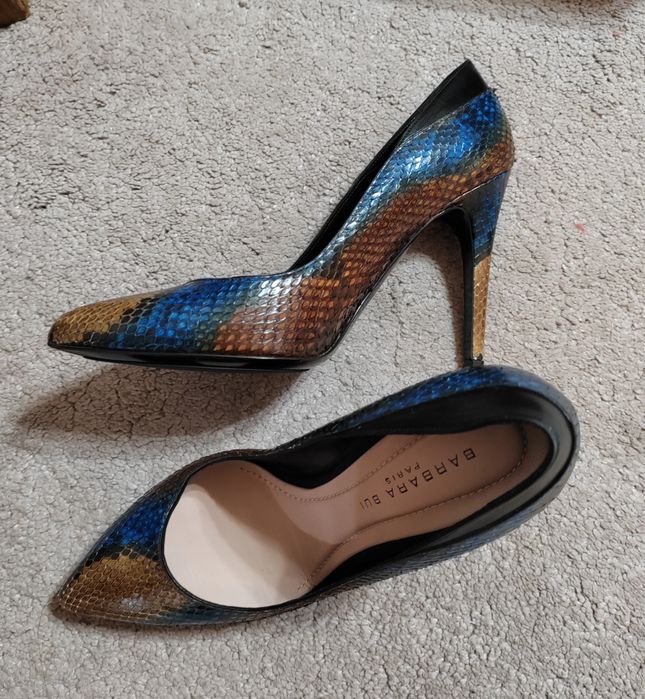 Брендовые туфли из кожи питона, змеиные туфли
