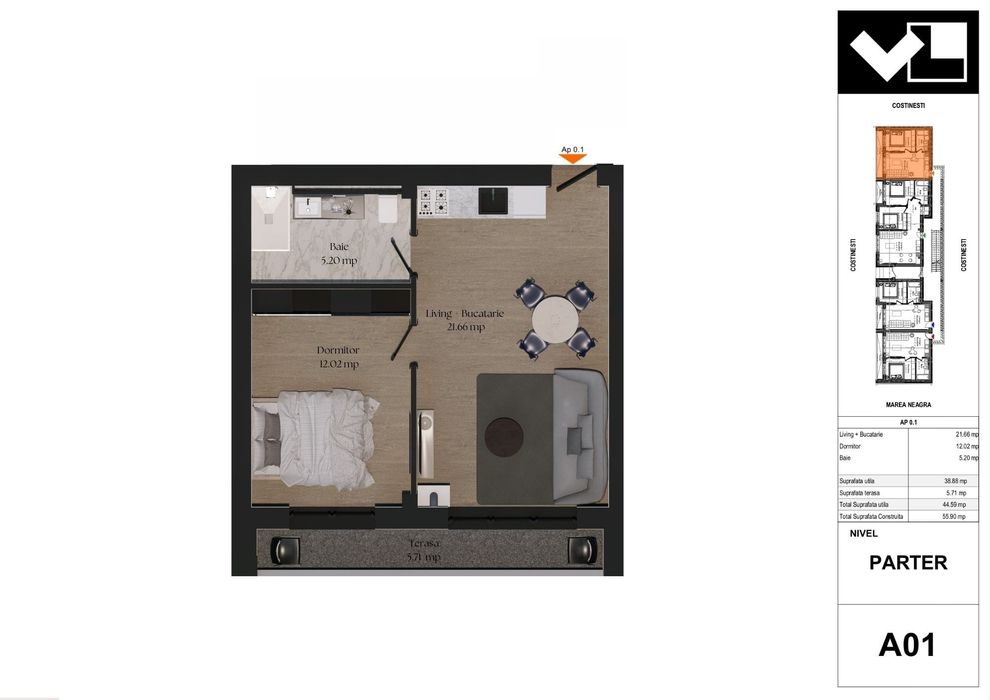 RAIO SEASIDE LIVING – COSTINEȘTI Apartamente de vanzare Rate la Dezvoltator