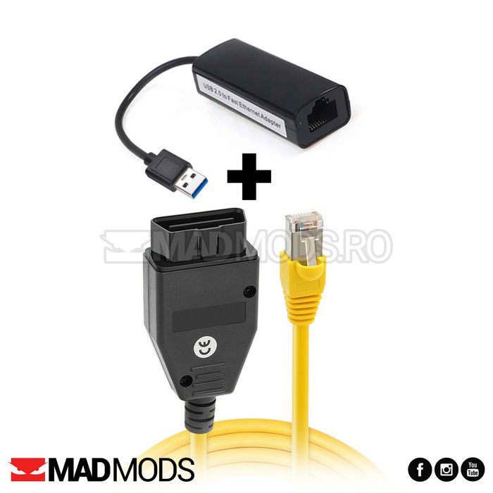 Cablu Diagnoza ENET OBD 2, BMW seriile Fxx, Gxx, I, Mini 2008-2023