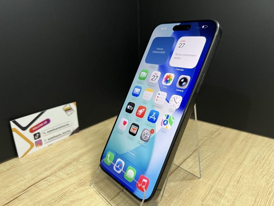 Iphone 15 Pro Max 256Gb Black Titanium Second-Hand Bun 3 ani garanție,
