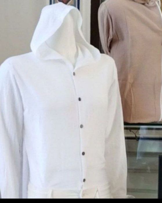 Мужская рубашка с капюшоном лен – длинный рукав, летняя