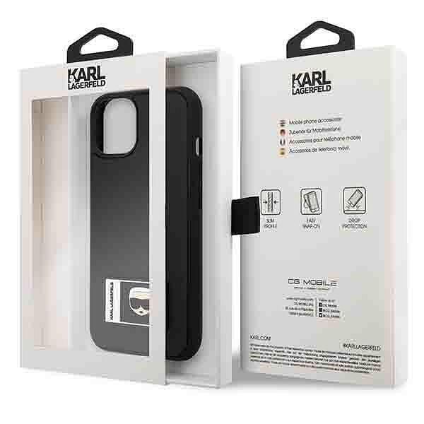 Karl lagerfeld klhcp13m3dkpk iphone 13 / 14 black hardcase ikonik patc