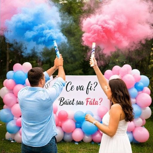 Artificii gender reveal fumigene colorate