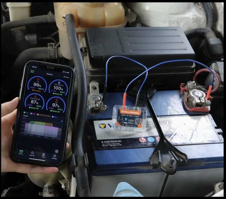 Sistem de monitorizare a bateriei auto moto wireless