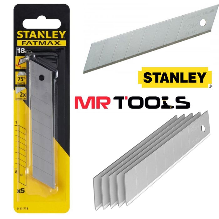 Резервни ножчета  Stanley за макетен нож 18х100x0.5 мм