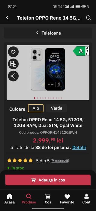 Oppo Reno 14 5G. Garanție 2 ani!
