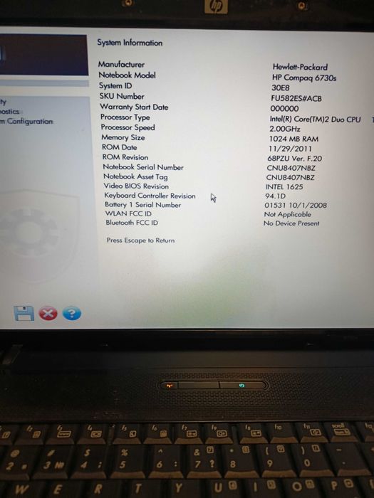 ноутбук HP Compaq 6730s