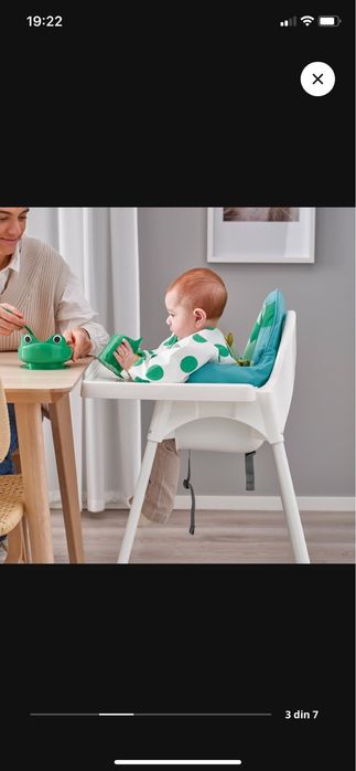 Scaun de copil IIkea cu pernă