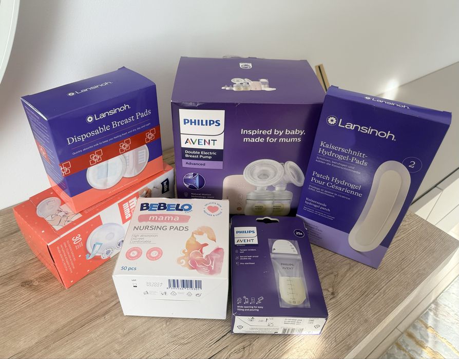 Pachet - pompă de sân electrică dublă Philips Avent + accesorii