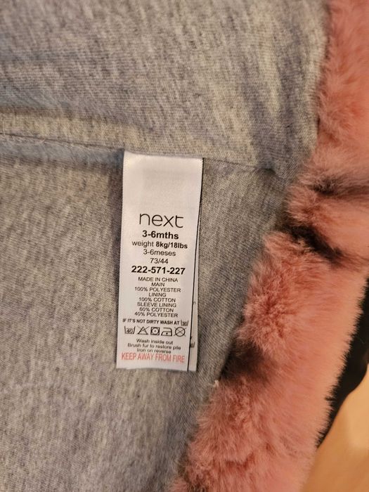 NEXT jacheta moale fleece bebelus 3-6 luni