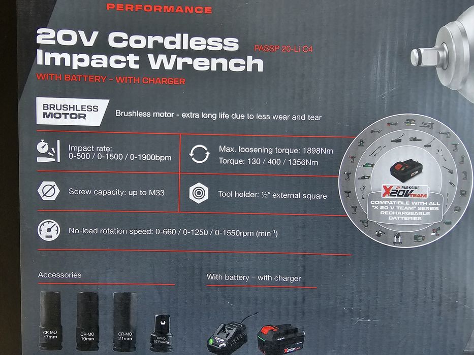 Ударен гайковерт Parkside 1900nm