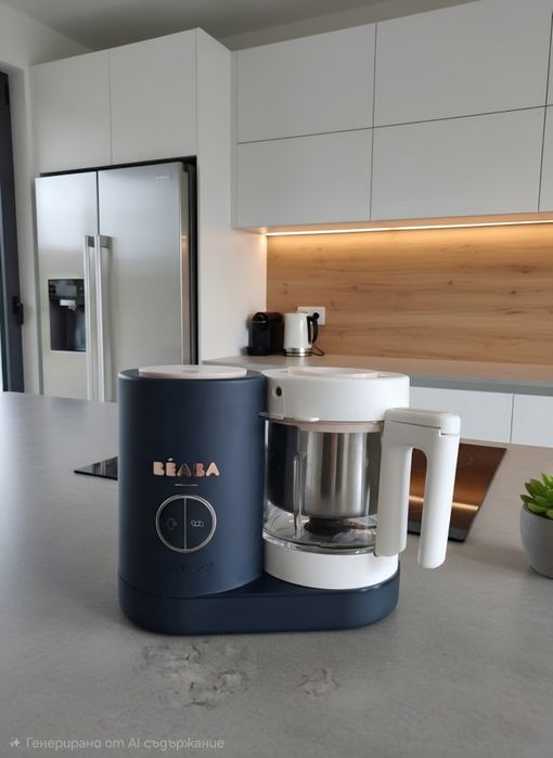 Уред бебешка храна Beaba Babycook Neo Midnight Blue 5в1 стъклена купа