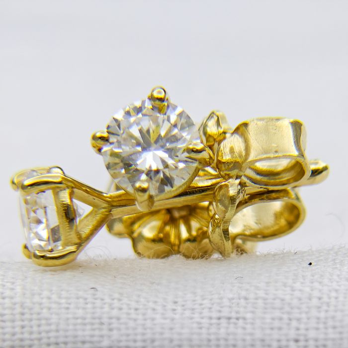 Златни обеци 14ct с Брилянти