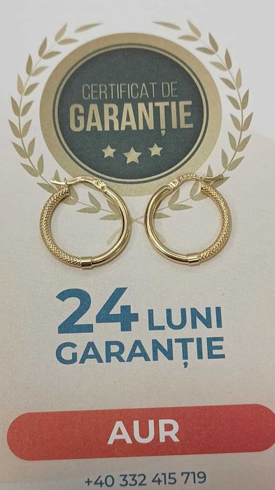[AG24 Harlau B.45522.1] Cercei aur 14k 2,15g - Garantie 2 ani!