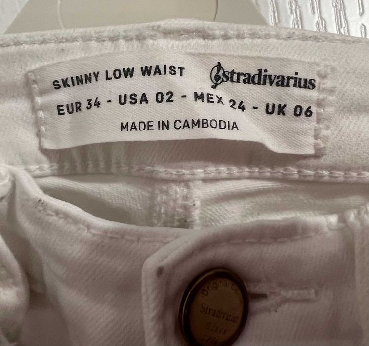 Дамски дънки чисто бели Stradivarius EU34 MEX24