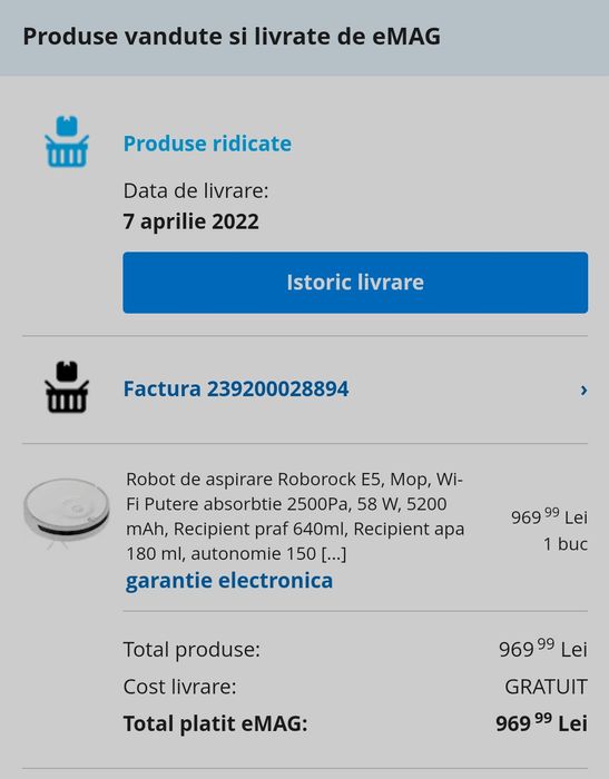 Robot aspirator Xiaomi Roborock e5