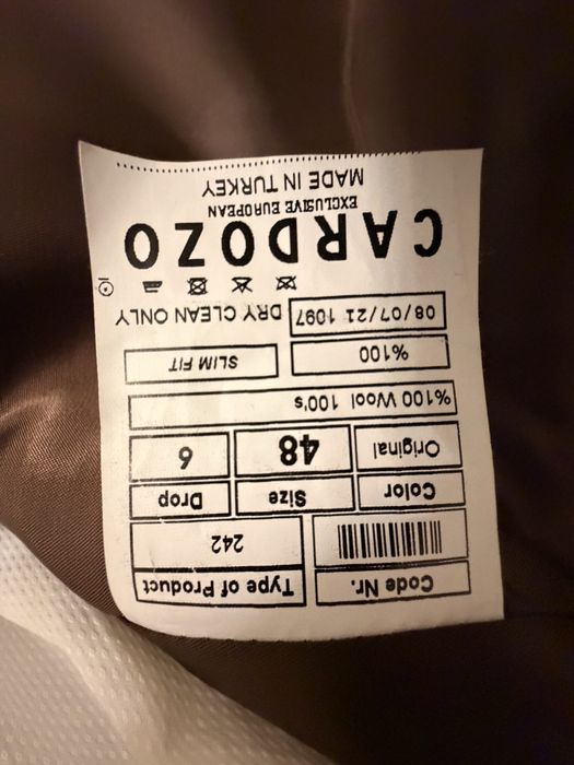 Мужской костюм Cardozo, 48 р-р, 100% шерсть, идеал