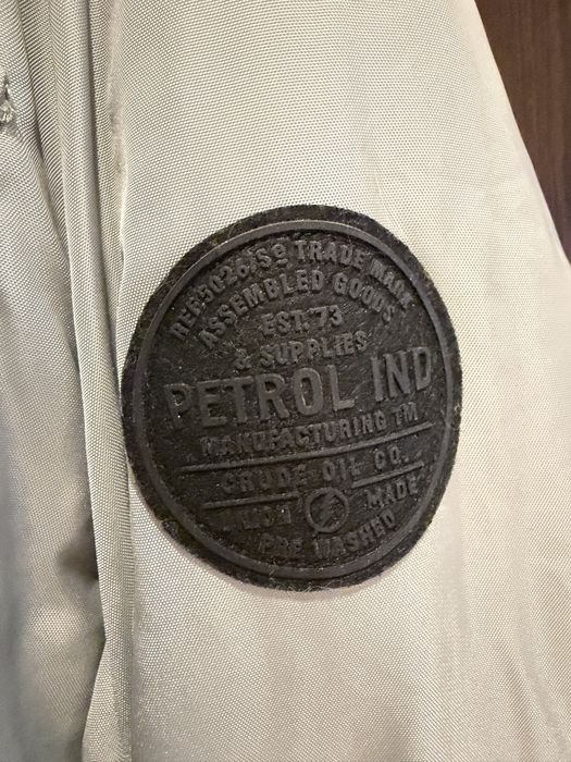 Geaca/parka de iarna Petrol Industries, gluga cu blana, pe gri, 3XL