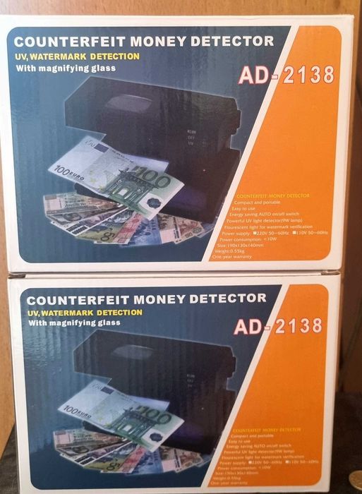 Професионален UV детектор AD2138 за фалшиви банкноти с лупа